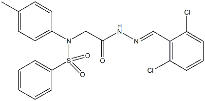 N-{2-[2-(2,6-dichlorobenzylidene)hydrazino]-2-oxoethyl}-N-(4-methylphenyl)benzenesulfonamide 化学構造式