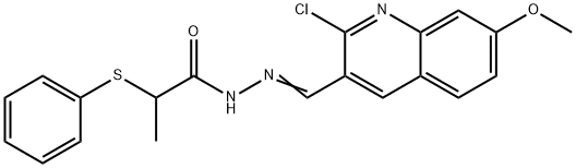 N'-[(2-chloro-7-methoxy-3-quinolinyl)methylene]-2-(phenylsulfanyl)propanohydrazide Structure