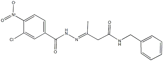 N-benzyl-3-({3-chloro-4-nitrobenzoyl}hydrazono)butanamide Structure