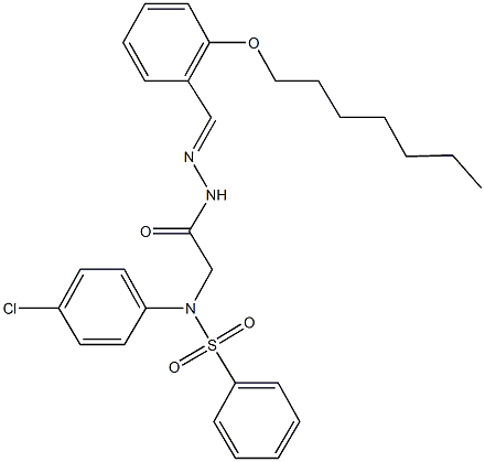 N-(4-chlorophenyl)-N-(2-{2-[2-(heptyloxy)benzylidene]hydrazino}-2-oxoethyl)benzenesulfonamide 化学構造式