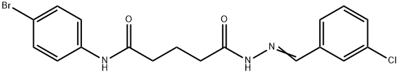 N-(4-bromophenyl)-5-[2-(3-chlorobenzylidene)hydrazino]-5-oxopentanamide Struktur