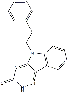 5-(2-phenylethyl)-5H-[1,2,4]triazino[5,6-b]indol-3-yl hydrosulfide 化学構造式