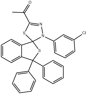 360765-35-1 1-[4-(3-chlorophenyl)-1',1'-diphenyl-1',3',4,5-tetrahydrospiro(1,3,4-thiadiazole-5,3-{2}-benzothiophene)-2-yl]ethanone