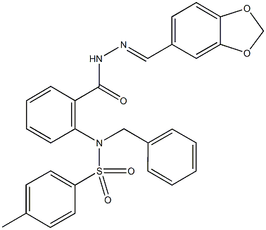 N-(2-{[2-(1,3-benzodioxol-5-ylmethylene)hydrazino]carbonyl}phenyl)-N-benzyl-4-methylbenzenesulfonamide 结构式