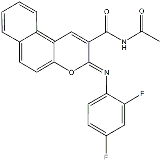 N-acetyl-3-[(2,4-difluorophenyl)imino]-3H-benzo[f]chromene-2-carboxamide Structure