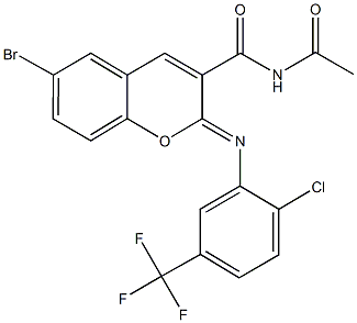 361149-61-3 N-acetyl-6-bromo-2-{[2-chloro-5-(trifluoromethyl)phenyl]imino}-2H-chromene-3-carboxamide