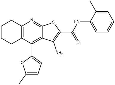 3-amino-4-(5-methyl-2-furyl)-N-(2-methylphenyl)-5,6,7,8-tetrahydrothieno[2,3-b]quinoline-2-carboxamide Structure