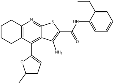 3-amino-N-(2-ethylphenyl)-4-(5-methyl-2-furyl)-5,6,7,8-tetrahydrothieno[2,3-b]quinoline-2-carboxamide 结构式