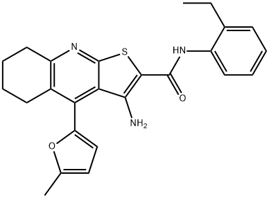 3-amino-N-(2-ethylphenyl)-4-(5-methyl-2-furyl)-5,6,7,8-tetrahydrothieno[2,3-b]quinoline-2-carboxamide,361154-12-3,结构式