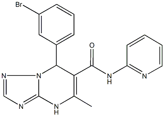 7-(3-bromophenyl)-5-methyl-N-(2-pyridinyl)-4,7-dihydro[1,2,4]triazolo[1,5-a]pyrimidine-6-carboxamide 化学構造式