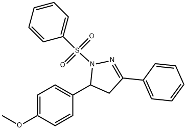5-(4-methoxyphenyl)-3-phenyl-1-(phenylsulfonyl)-4,5-dihydro-1H-pyrazole Struktur