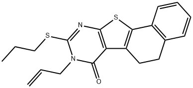 8-allyl-9-(propylsulfanyl)-5,8-dihydronaphtho[2',1':4,5]thieno[2,3-d]pyrimidin-7(6H)-one Structure