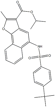 isopropyl 5-{[(4-tert-butylphenyl)sulfonyl]amino}-2-methylnaphtho[1,2-b]furan-3-carboxylate 结构式