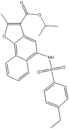 isopropyl 5-{[(4-ethylphenyl)sulfonyl]amino}-2-methylnaphtho[1,2-b]furan-3-carboxylate Struktur
