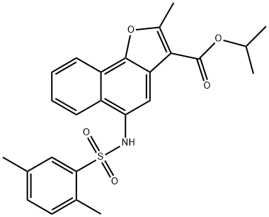 isopropyl 5-{[(2,5-dimethylphenyl)sulfonyl]amino}-2-methylnaphtho[1,2-b]furan-3-carboxylate 结构式