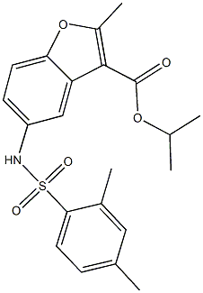 isopropyl 5-{[(2,4-dimethylphenyl)sulfonyl]amino}-2-methyl-1-benzofuran-3-carboxylate Structure