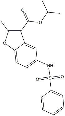 isopropyl 2-methyl-5-[(phenylsulfonyl)amino]-1-benzofuran-3-carboxylate Structure