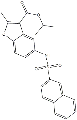 isopropyl 2-methyl-5-[(2-naphthylsulfonyl)amino]-1-benzofuran-3-carboxylate Structure