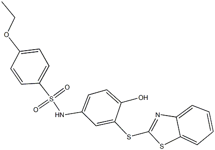 N-[3-(1,3-benzothiazol-2-ylsulfanyl)-4-hydroxyphenyl]-4-ethoxybenzenesulfonamide Structure