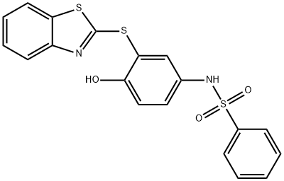 N-[3-(1,3-benzothiazol-2-ylsulfanyl)-4-hydroxyphenyl]benzenesulfonamide 结构式