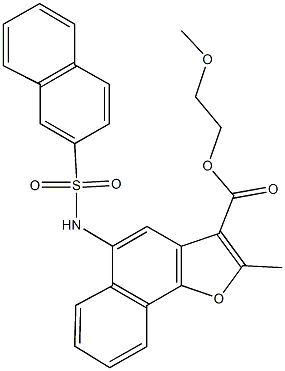 2-methoxyethyl 2-methyl-5-[(2-naphthylsulfonyl)amino]naphtho[1,2-b]furan-3-carboxylate Structure