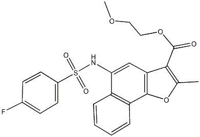 2-methoxyethyl 5-{[(4-fluorophenyl)sulfonyl]amino}-2-methylnaphtho[1,2-b]furan-3-carboxylate Structure