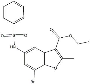 361179-92-2 ethyl 7-bromo-2-methyl-5-[(phenylsulfonyl)amino]-1-benzofuran-3-carboxylate