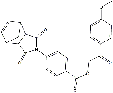 2-(4-methoxyphenyl)-2-oxoethyl 4-(3,5-dioxo-4-azatricyclo[5.2.1.0~2,6~]dec-8-en-4-yl)benzoate 化学構造式