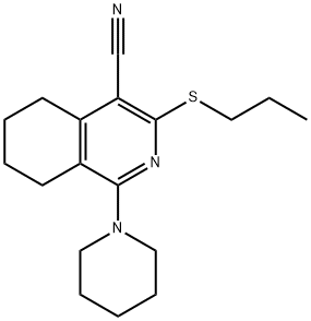1-piperidin-1-yl-3-(propylsulfanyl)-5,6,7,8-tetrahydroisoquinoline-4-carbonitrile Structure