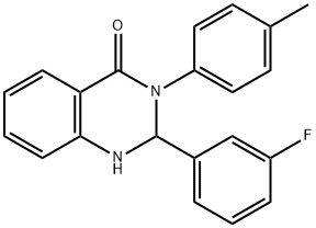 2-(3-fluorophenyl)-3-(4-methylphenyl)-2,3-dihydro-4(1H)-quinazolinone 结构式