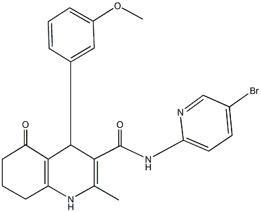 N-(5-bromo-2-pyridinyl)-4-(3-methoxyphenyl)-2-methyl-5-oxo-1,4,5,6,7,8-hexahydro-3-quinolinecarboxamide Structure