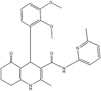 4-(2,3-dimethoxyphenyl)-2-methyl-N-(6-methyl-2-pyridinyl)-5-oxo-1,4,5,6,7,8-hexahydro-3-quinolinecarboxamide,361193-91-1,结构式