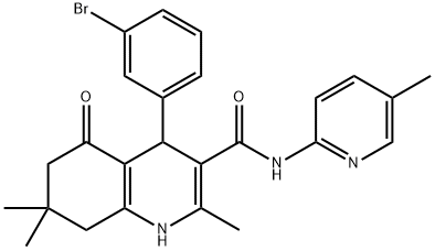 4-(3-bromophenyl)-2,7,7-trimethyl-N-(5-methyl-2-pyridinyl)-5-oxo-1,4,5,6,7,8-hexahydro-3-quinolinecarboxamide Structure