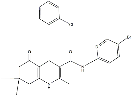 N-(5-bromopyridin-2-yl)-4-(2-chlorophenyl)-2,7,7-trimethyl-5-oxo-1,4,5,6,7,8-hexahydroquinoline-3-carboxamide Structure