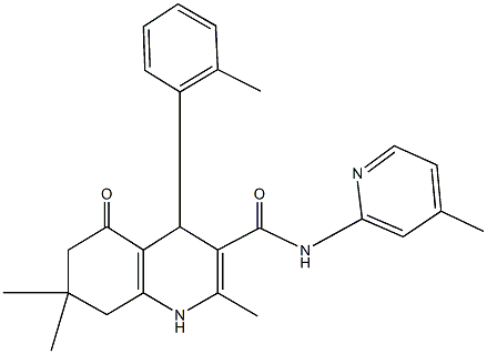 2,7,7-trimethyl-4-(2-methylphenyl)-N-(4-methylpyridin-2-yl)-5-oxo-1,4,5,6,7,8-hexahydroquinoline-3-carboxamide Structure