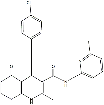 4-(4-chlorophenyl)-2-methyl-N-(6-methylpyridin-2-yl)-5-oxo-1,4,5,6,7,8-hexahydroquinoline-3-carboxamide Struktur