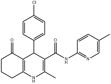 4-(4-chlorophenyl)-2-methyl-N-(5-methyl-2-pyridinyl)-5-oxo-1,4,5,6,7,8-hexahydro-3-quinolinecarboxamide,361194-88-9,结构式