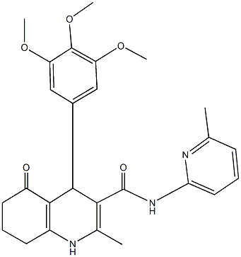 2-methyl-N-(6-methylpyridin-2-yl)-5-oxo-4-(3,4,5-trimethoxyphenyl)-1,4,5,6,7,8-hexahydroquinoline-3-carboxamide 结构式