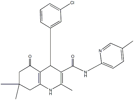 4-(3-chlorophenyl)-2,7,7-trimethyl-N-(5-methyl-2-pyridinyl)-5-oxo-1,4,5,6,7,8-hexahydro-3-quinolinecarboxamide Structure