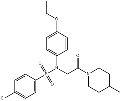 4-chloro-N-(4-ethoxyphenyl)-N-[2-(4-methylpiperidin-1-yl)-2-oxoethyl]benzenesulfonamide Structure