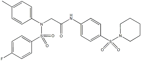 2-{[(4-fluorophenyl)sulfonyl]-4-methylanilino}-N-[4-(1-piperidinylsulfonyl)phenyl]acetamide,361199-31-7,结构式