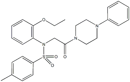 N-(2-ethoxyphenyl)-4-methyl-N-[2-oxo-2-(4-phenyl-1-piperazinyl)ethyl]benzenesulfonamide 化学構造式