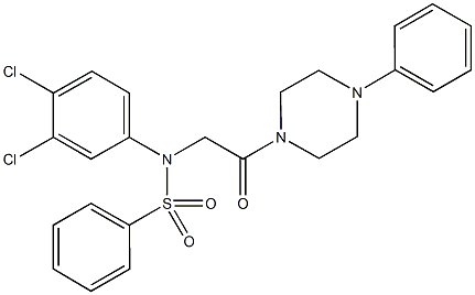 N-(3,4-dichlorophenyl)-N-[2-oxo-2-(4-phenyl-1-piperazinyl)ethyl]benzenesulfonamide Structure