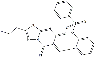 361200-52-4 2-[(5-imino-7-oxo-2-propyl-5H-[1,3,4]thiadiazolo[3,2-a]pyrimidin-6(7H)-ylidene)methyl]phenyl benzenesulfonate