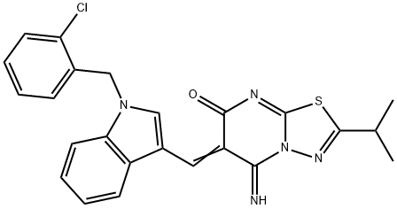 361200-59-1 6-{[1-(2-chlorobenzyl)-1H-indol-3-yl]methylene}-5-imino-2-isopropyl-5,6-dihydro-7H-[1,3,4]thiadiazolo[3,2-a]pyrimidin-7-one