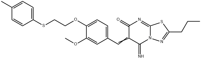 5-imino-6-(3-methoxy-4-{2-[(4-methylphenyl)sulfanyl]ethoxy}benzylidene)-2-propyl-5,6-dihydro-7H-[1,3,4]thiadiazolo[3,2-a]pyrimidin-7-one|