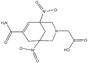{7-(aminocarbonyl)-1,5-bisnitro-3-azabicyclo[3.3.1]non-6-en-3-yl}acetic acid 结构式