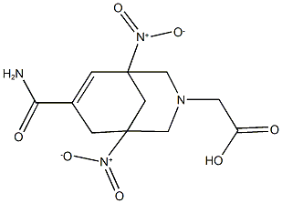 {7-(aminocarbonyl)-1,5-bisnitro-3-azabicyclo[3.3.1]non-6-en-3-yl}acetic acid,361365-19-7,结构式