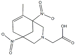 {1,5-bisnitro-6-methyl-3-azabicyclo[3.3.1]non-6-en-3-yl}acetic acid 化学構造式