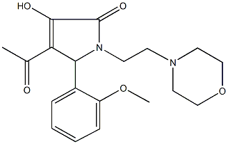 4-acetyl-3-hydroxy-5-(2-methoxyphenyl)-1-[2-(4-morpholinyl)ethyl]-1,5-dihydro-2H-pyrrol-2-one Struktur